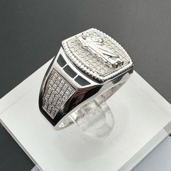 San Judas plata moissanite diamond silver 925 size 9 ring